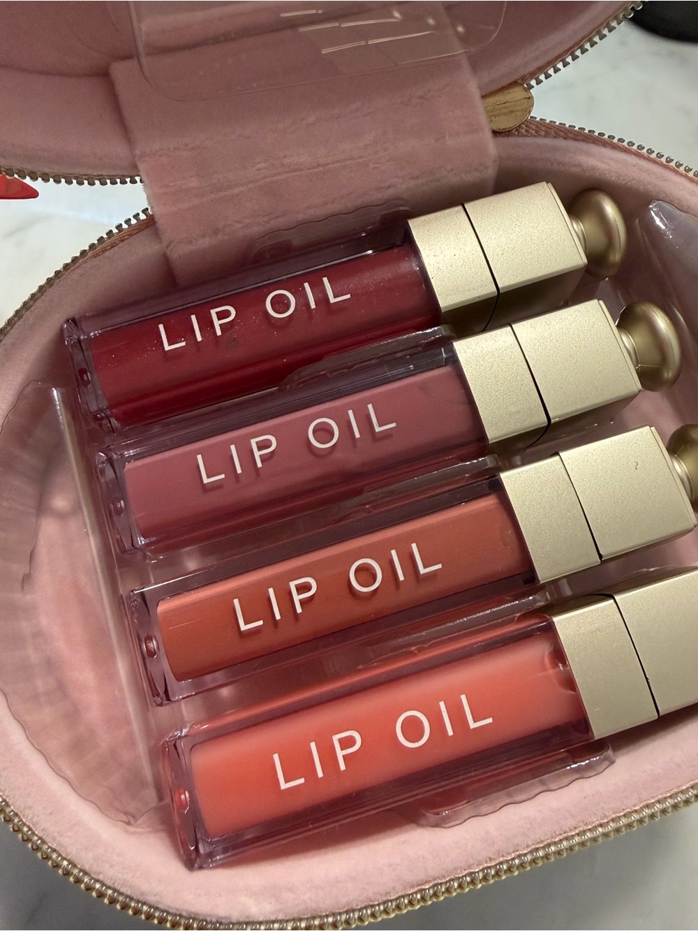 Lip Oil Set – Hydrating Sheer Tint in Pink, Coral, Rose, Berry